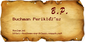 Buchman Periklész névjegykártya